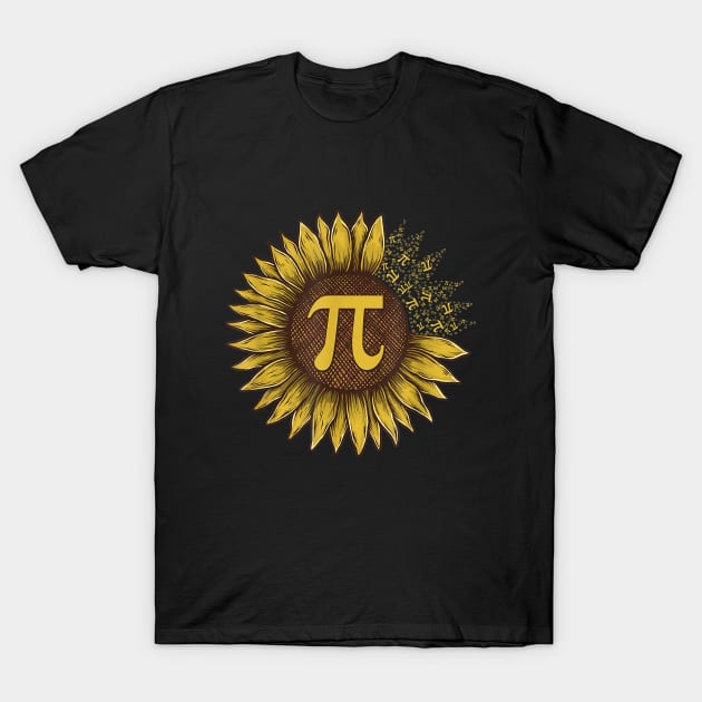 Pi Day Design - Sunflower 3,14 Pi Number Symbol Math Science Gift idea T-Shirt by johnii1422